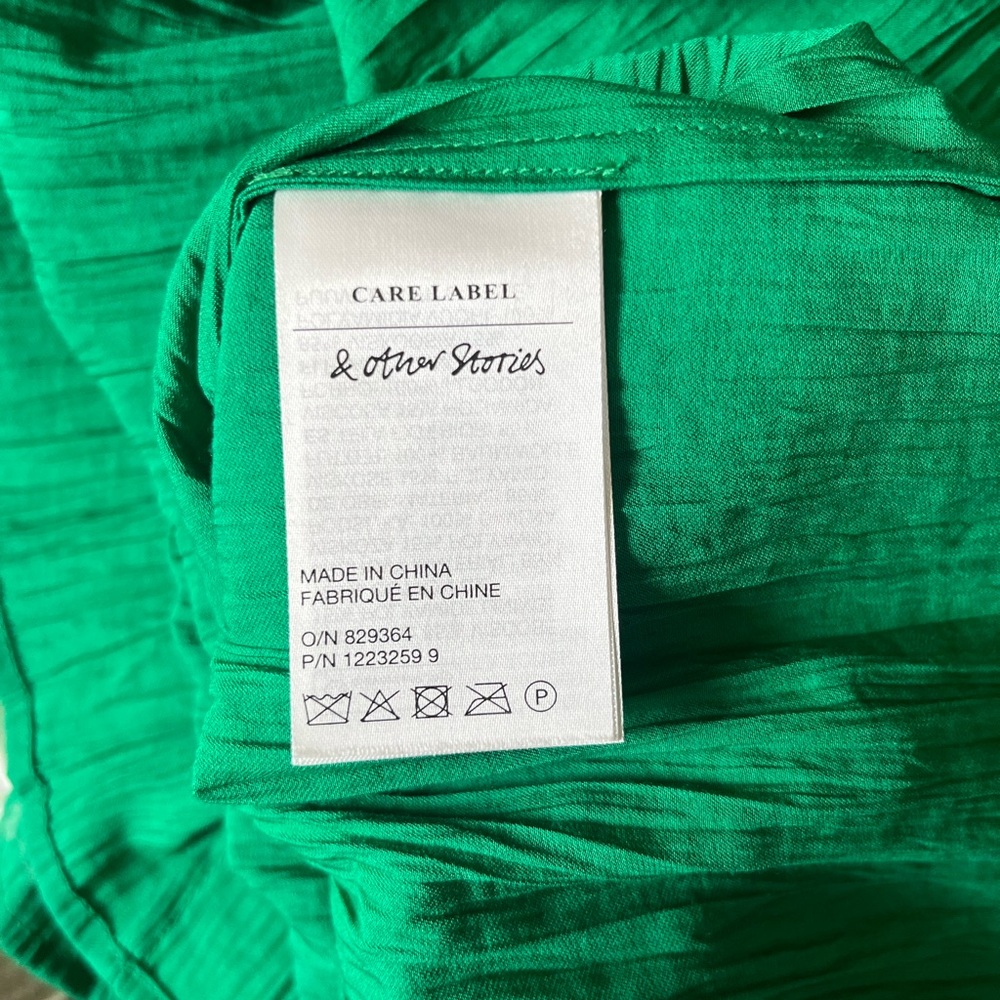 & Other Stories Vibrant Green Midi Dress Size 10 Women - Gorgeous 🔥💚 - Picture 8 of 9